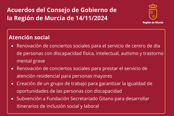 Acuerdos del Consejo de Gobierno de la Región de Murcia